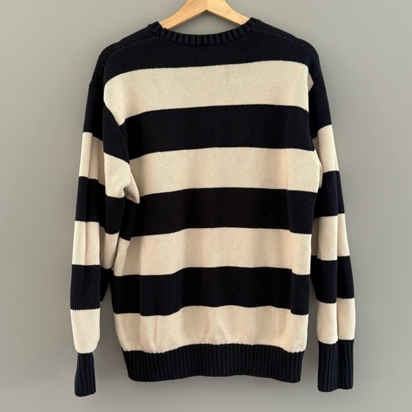 J. GALT 100% Cotton Navy/Cream Striped Knit - OS - Picture 2 of 4